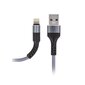 Maxlife MXUC-01 cable USB - Lightning 1,0 m 2A grey nylon цена и информация | Mobiiltelefonide kaablid | kaup24.ee