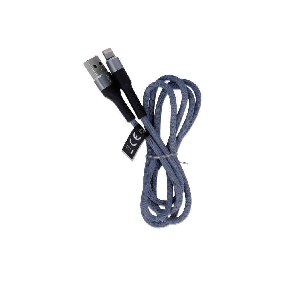 Maxlife MXUC-01 cable USB - Lightning 1,0 m 2A grey nylon цена и информация | Mobiiltelefonide kaablid | kaup24.ee