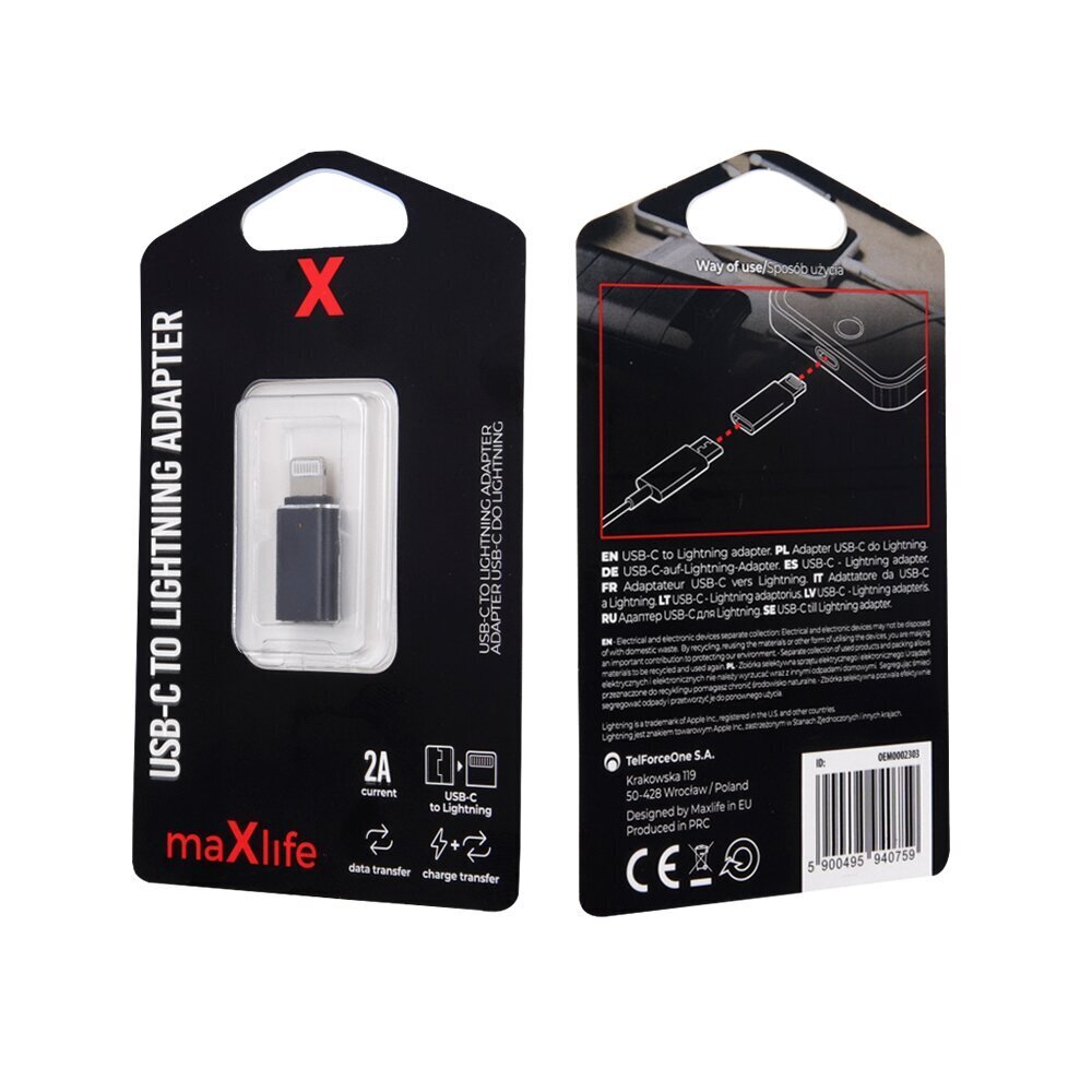 Maxlife USB-C to Lightning adapter hind ja info | USB jagajad, adapterid | kaup24.ee