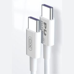 XO cable NB-Q190A USB-C - USB-C 1,0m 60W white kaina ir informacija | Mobiiltelefonide kaablid | kaup24.ee