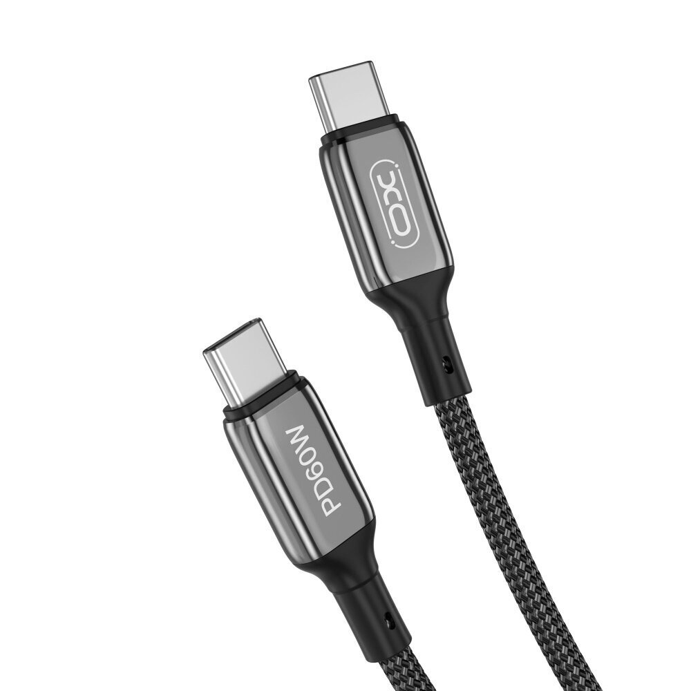 XO cable NB-Q180B USB-C - USB-C 1,0m 60W black цена и информация | Mobiiltelefonide kaablid | kaup24.ee