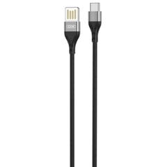 Кабель XO NB188 USB - USB-C 2.4A, 1.0 м, серый двухсторонний USB цена и информация | Кабели для телефонов | kaup24.ee