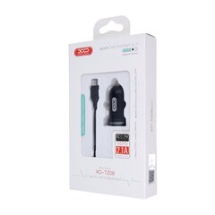 XO TZ08 car charger 2x USB 2,1A black + microUSB cable hind ja info | Mobiiltelefonide laadijad | kaup24.ee