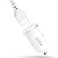 XO TZ08 car charger 2x USB 2,1A white + Lightning cable hind ja info | Mobiiltelefonide laadijad | kaup24.ee