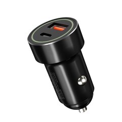 XO car charger CC32 PD QC 3.0 20W 1X USB 1x USB-C black hind ja info | Mobiiltelefonide laadijad | kaup24.ee