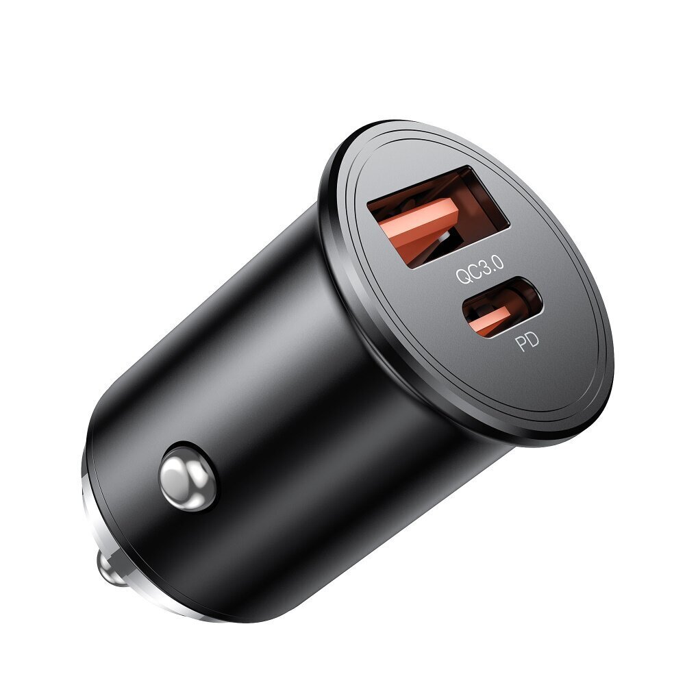 XO car charger CC43 PD QC 3.0 45W 1x USB 1x USB-C black hind ja info | Mobiiltelefonide laadijad | kaup24.ee