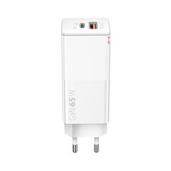 Forever Core PD+ QC 3.0 GaN charger 1x USB 1x USB-C 65W white hind ja info | Mobiiltelefonide laadijad | kaup24.ee