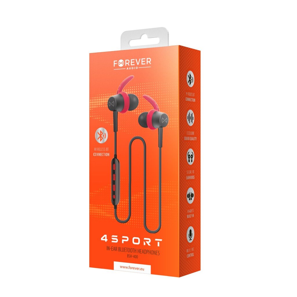 Bluetooth earphones Forever 4Sport BSH-400 red цена и информация | Kõrvaklapid | kaup24.ee