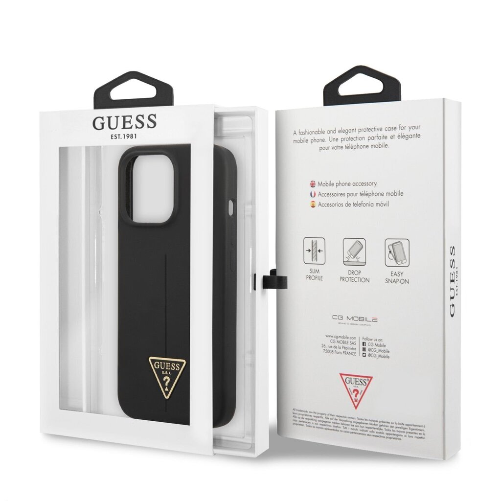 Guess Silicone Line Triangle Case for iPhone 13 Pro Black цена и информация | Telefoni kaaned, ümbrised | kaup24.ee