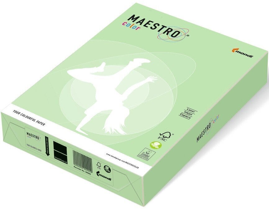Värviline paber Maestro Color, 80g/m2, A3, 500 lehte, roheline (Medium Green) hind ja info | Vihikud, märkmikud ja paberikaubad | kaup24.ee