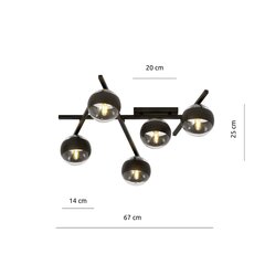 Emibig светильник Smart 5 Black/Stripe цена и информация | Потолочные светильники | kaup24.ee
