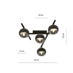 Emibig светильник Smart 4 Black/Stripe цена и информация | Потолочные светильники | kaup24.ee