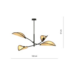 Emibig светильник Lotus 4 Black/Rattan цена и информация | Потолочный светильник, 38 x 38 x 24 см | kaup24.ee
