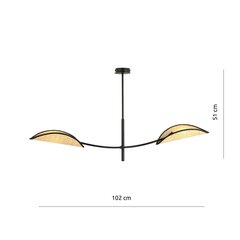 Emibig светильник Lotus 2 Black/Rattan цена и информация | Потолочный светильник, 38 x 38 x 24 см | kaup24.ee