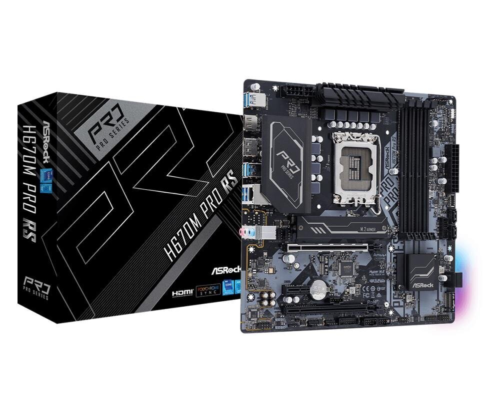 ASRock H670M Pro RS - motherboard - micro ATX - LGA1700 Socket - H670 hind ja info | Emaplaadid | kaup24.ee