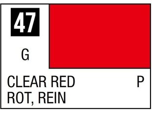 Краска Mr.Hobby - Mr.Color C-047 Clear Red, 10 мл  цена и информация | Принадлежности для рисования, лепки | kaup24.ee