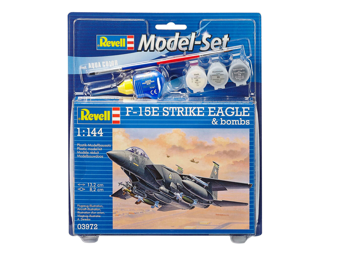 Revell - F-15E STRIKE EAGLE & bombs mudeli komplekt, 1/144, 63972 цена и информация | Klotsid ja konstruktorid | kaup24.ee