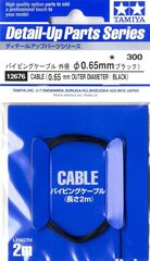 Tamiya - Kaabel (väline D 0,65 mm / must), 12676 hind ja info | Klotsid ja konstruktorid | kaup24.ee
