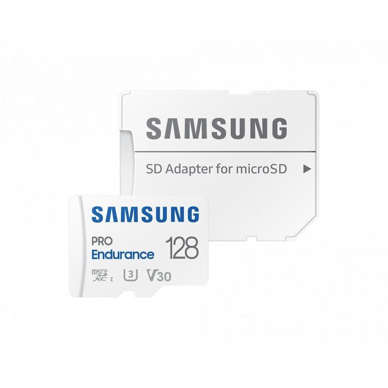 Samsung Pro Endurance 128 GB microSDXC™ kaart + SD-adapter (MB-MJ128KA/EU) цена и информация | Mobiiltelefonide mälukaardid | kaup24.ee