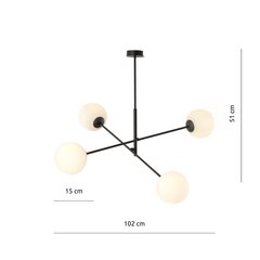 Lamp Emibig Linear 4 Black/Opal цена и информация | Люстры | kaup24.ee