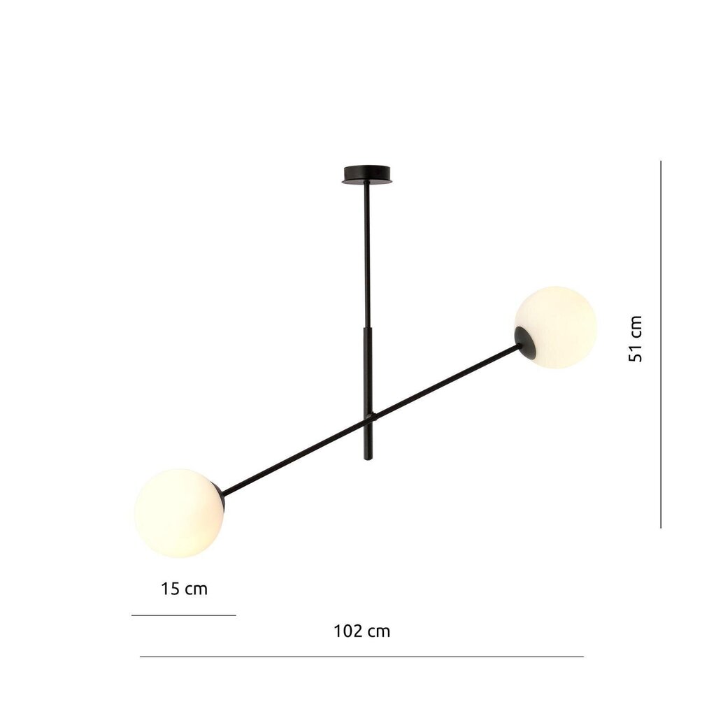 Lamp Emibig Linear 2 Black/Opal hind ja info | Rippvalgustid | kaup24.ee