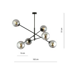 Lamp Emibig Linear 6 Black/Grafit hind ja info | Rippvalgustid | kaup24.ee