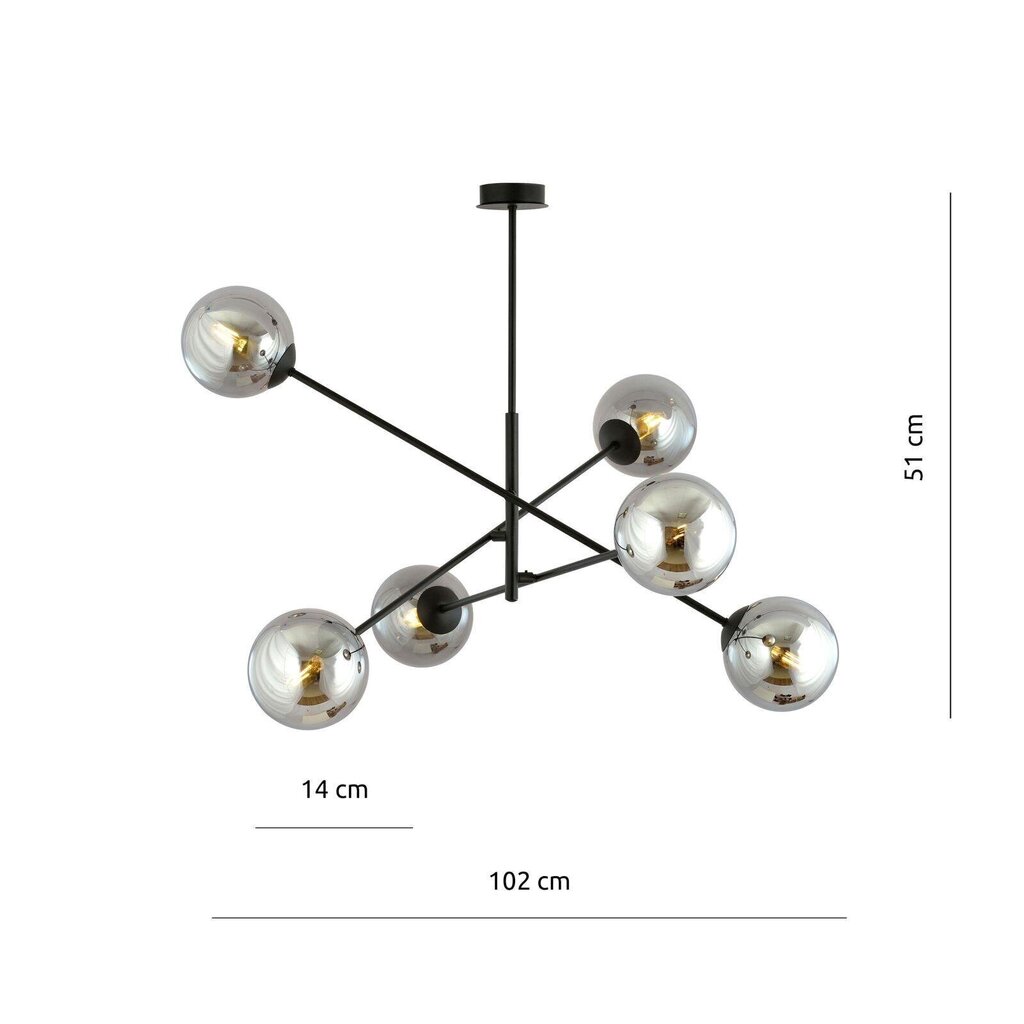 Lamp Emibig Linear 6 Black/Grafit hind ja info | Rippvalgustid | kaup24.ee