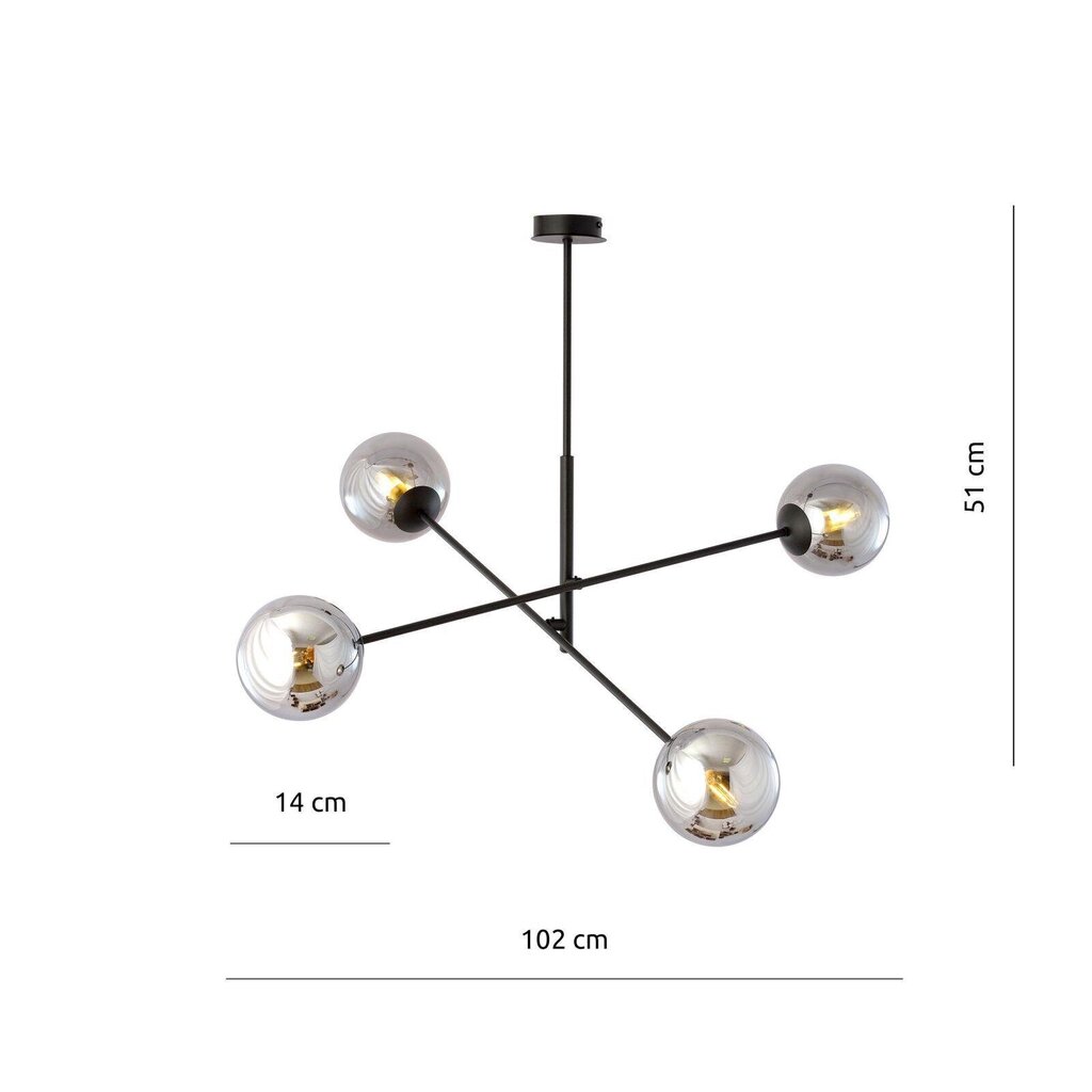 Lamp Emibig Linear 4 Black/Grafit цена и информация | Rippvalgustid | kaup24.ee