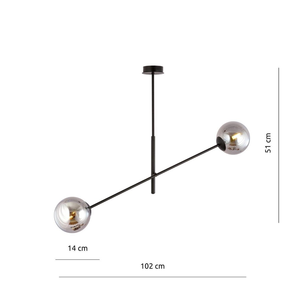 Lamp Emibig Linear 2 Black/Grafit цена и информация | Rippvalgustid | kaup24.ee