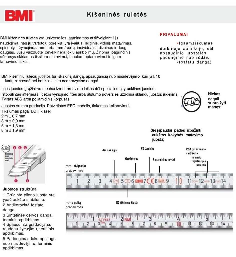 Mõõdulint BMI twoComp (3 m) цена и информация | Käsitööriistad | kaup24.ee