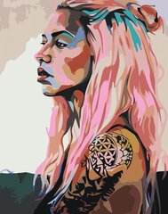 Maalid numbrite järgi "Girl with pink hair " 40x50 G RO253 hind ja info | Maalid numbri järgi | kaup24.ee