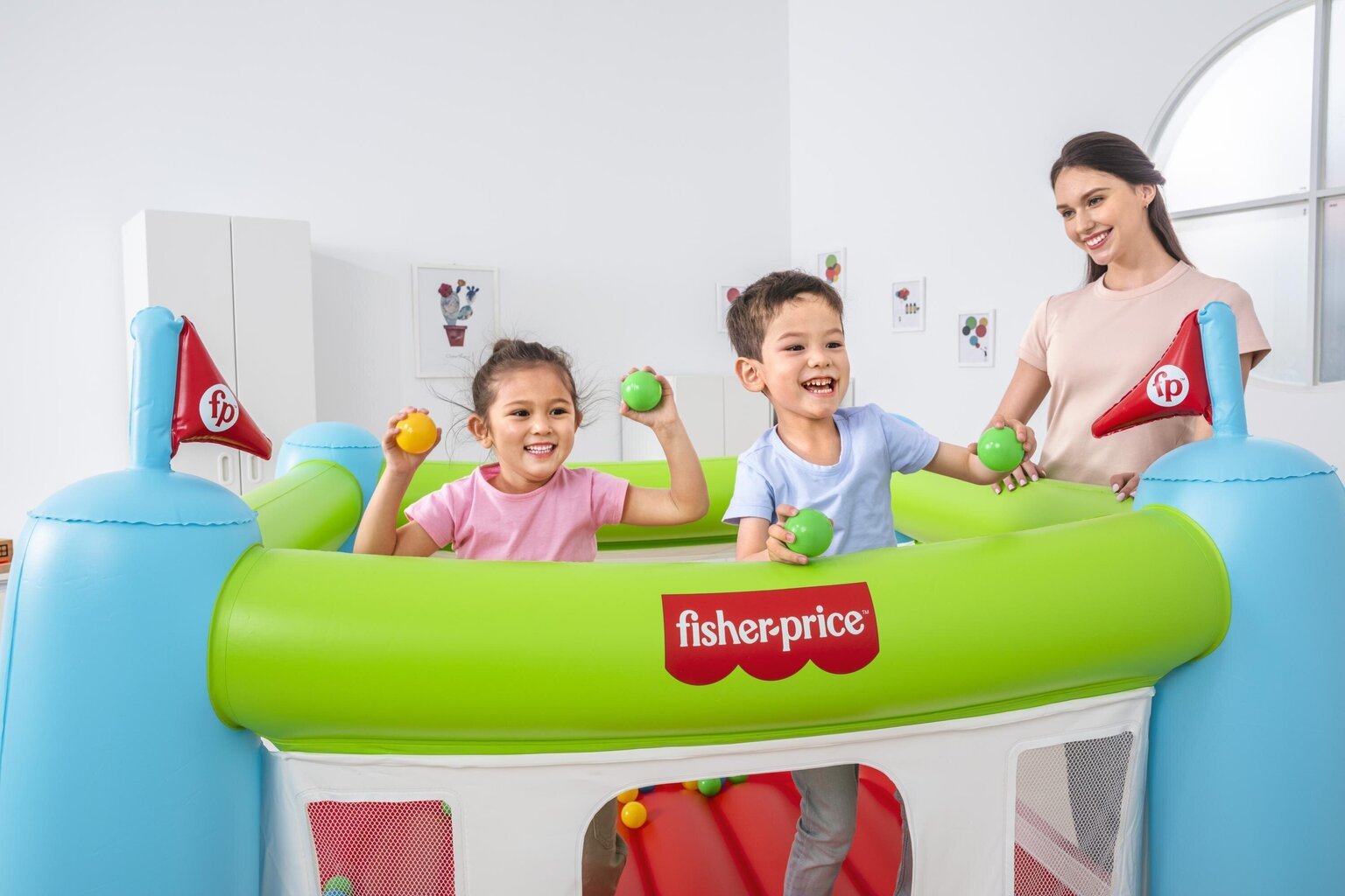 Täispuhutav batuut Bestway Fisher-Price Bouncesational, 175x173x135 cm цена и информация | Täispuhutavad veemänguasjad ja ujumistarbed | kaup24.ee