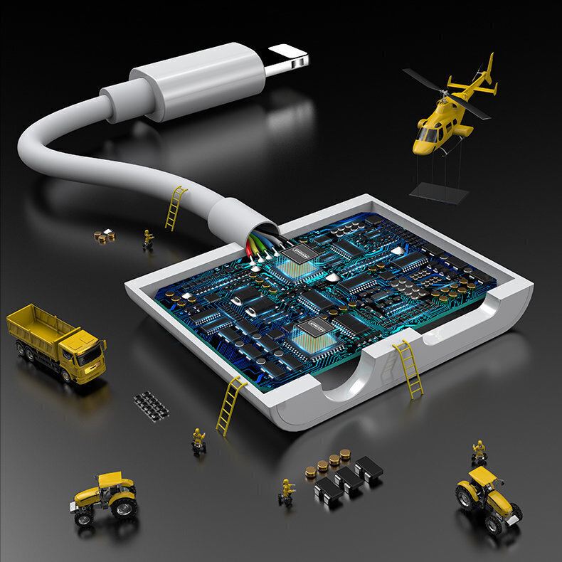 Adapter Joyroom, Lightning - 2x Lightning hind ja info | Mobiiltelefonide kaablid | kaup24.ee