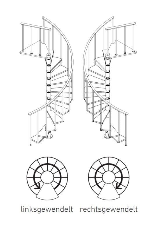 Keerdtrepp DOLLE Calgary Diameeter Ø 140 cm, Valge hind ja info | Trepid | kaup24.ee