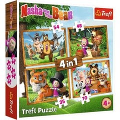 Puzzle 211 маша и медведь/ *4в1шт цена и информация | Пазлы | kaup24.ee