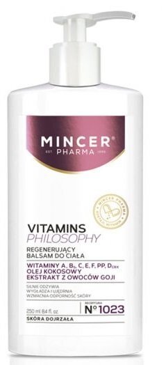 Taastav kehakreem Mincer Pharma Vitamins Philosophy 250 ml цена и информация | Kehakreemid, kehaspreid | kaup24.ee