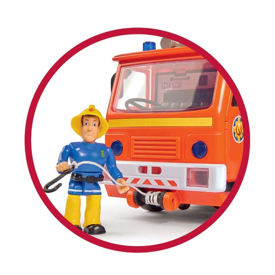 Tuletõrjeauto tulede ja helidega Simba Dickie Toys Fireman Sam (Tuletõrjuja Sam) Jupiter + 2 kujukest цена и информация | Poiste mänguasjad | kaup24.ee