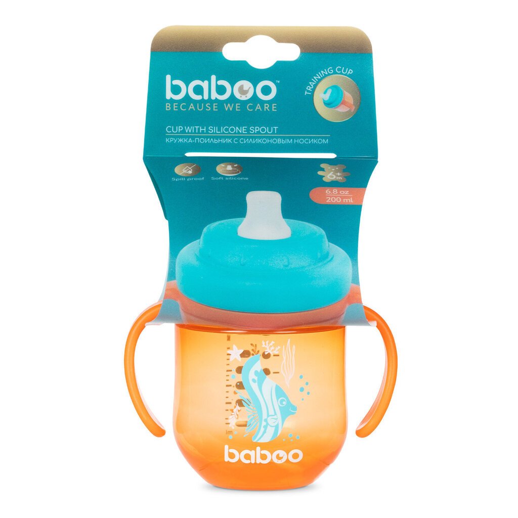 Pudel Baboo silikoonist tilaga, 200 ml, Sealife, 6+ kuud hind ja info | Lutipudelid ja aksessuaarid | kaup24.ee