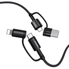 Multifunktsionaalne laadimiskaabel Joyroom 4in1 USB-C/USB-USB-C/Lithtning, 1.2 m hind ja info | Mobiiltelefonide kaablid | kaup24.ee