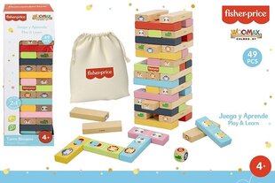 Игра деревянная Дженга (49эл) Woomax Fisher-price 4g+ цена и информация | Настольные игры, головоломки | kaup24.ee