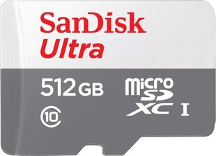 MEMORY MICRO SDXC 512GB UHS-I/SDSQUNR-512G-GN3MN SANDISK цена и информация | Карты памяти для фотоаппаратов, камер | kaup24.ee