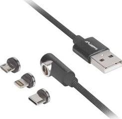 кабель Lanberg CA-3IN1-21CU-0010-BK USB, 1 м цена и информация | Кабели для телефонов | kaup24.ee