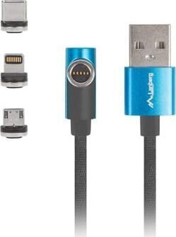 Lanberg USB - Micro-USB/Lightning/USB-C, 1m цена и информация | Mobiiltelefonide kaablid | kaup24.ee