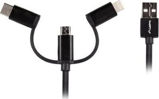 Lanberg USB-A - microUSB/Lightning/USB-C, 1m hind ja info | Mobiiltelefonide kaablid | kaup24.ee