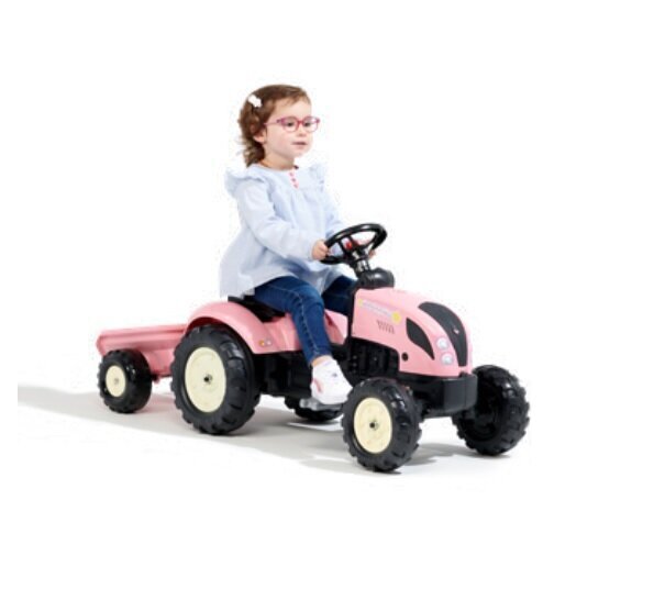 FALK Tractor Country Star Pink, pedaalidega+haagis ja helisignaaliga 2 aastat. hind ja info | Poiste mänguasjad | kaup24.ee