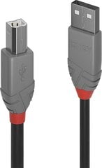 CABLE USB2 A-B 0.2M/ANTHRA 36670 LINDY hind ja info | Mobiiltelefonide kaablid | kaup24.ee