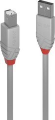 CABLE USB2 A-B 1M/ANTHRA GREY 36682 LINDY цена и информация | Кабели для телефонов | kaup24.ee