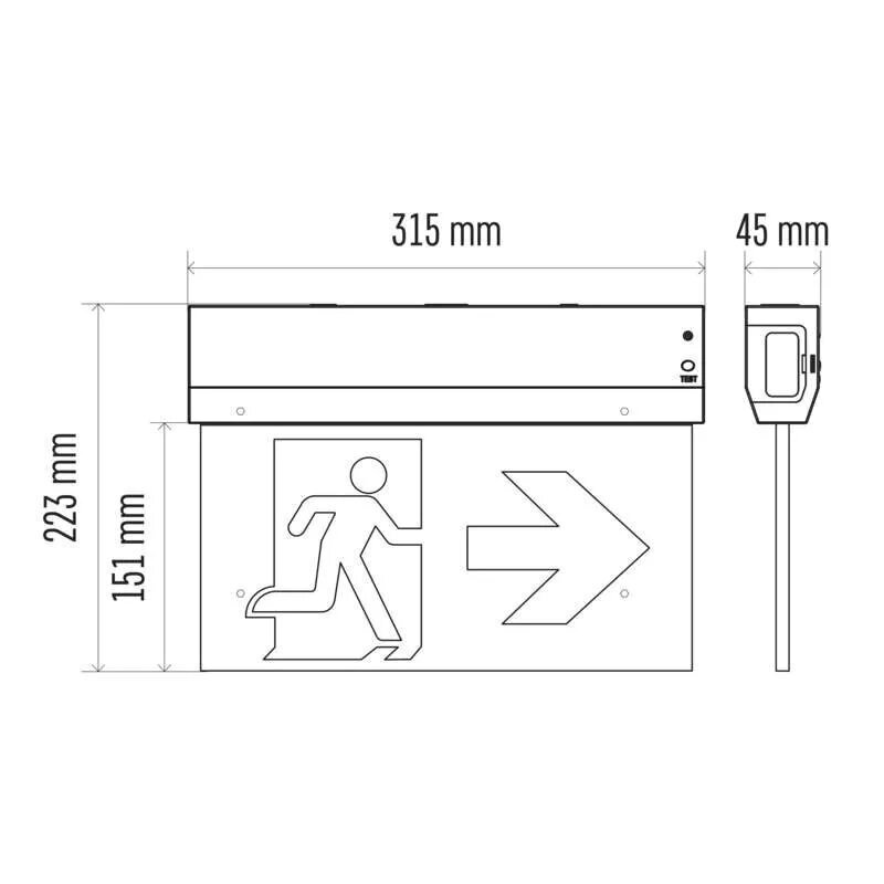 LED Exit märk LED 230V AC 3W 30lm 3h., MT, Emos цена и информация | Süvistatavad ja LED valgustid | kaup24.ee