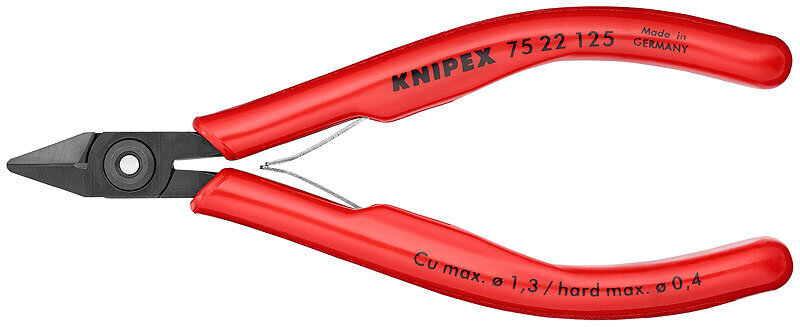 Lõikur 75 22 125 Cu max Ø1,3mm, teras max 0.3mm; Knipex hind ja info | Käsitööriistad | kaup24.ee