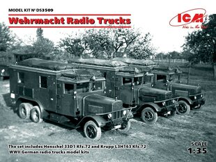 Liimitav mudel ICM DS3509 Wehrmacht Radio Trucks (Henschel 33D1 Kfz.72, Krupp L3H163 Kfz.72) 1/35 hind ja info | Liimitavad mudelid | kaup24.ee